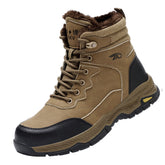 Steeltoe Herren Sicherheitsschuhe Winterstiefel – Warm gefüttert, Stahlkappe, rutschfest, wasserabweisend für Outdoor-Arbeiten