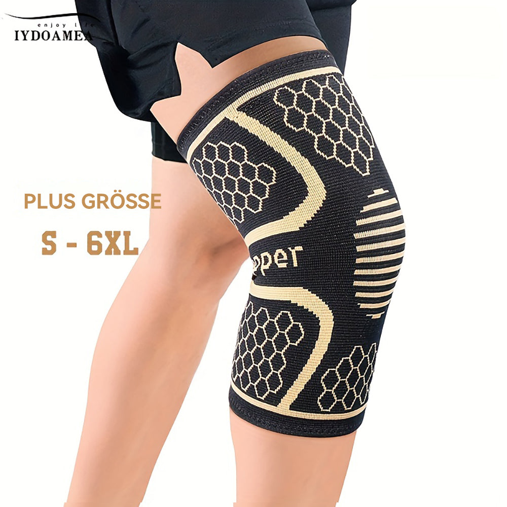 Plus Size Knieschoner S-6XL – Atmungsaktive Kompressionsbandage für Knieunterstützung bei Sport und täglicher Aktivität