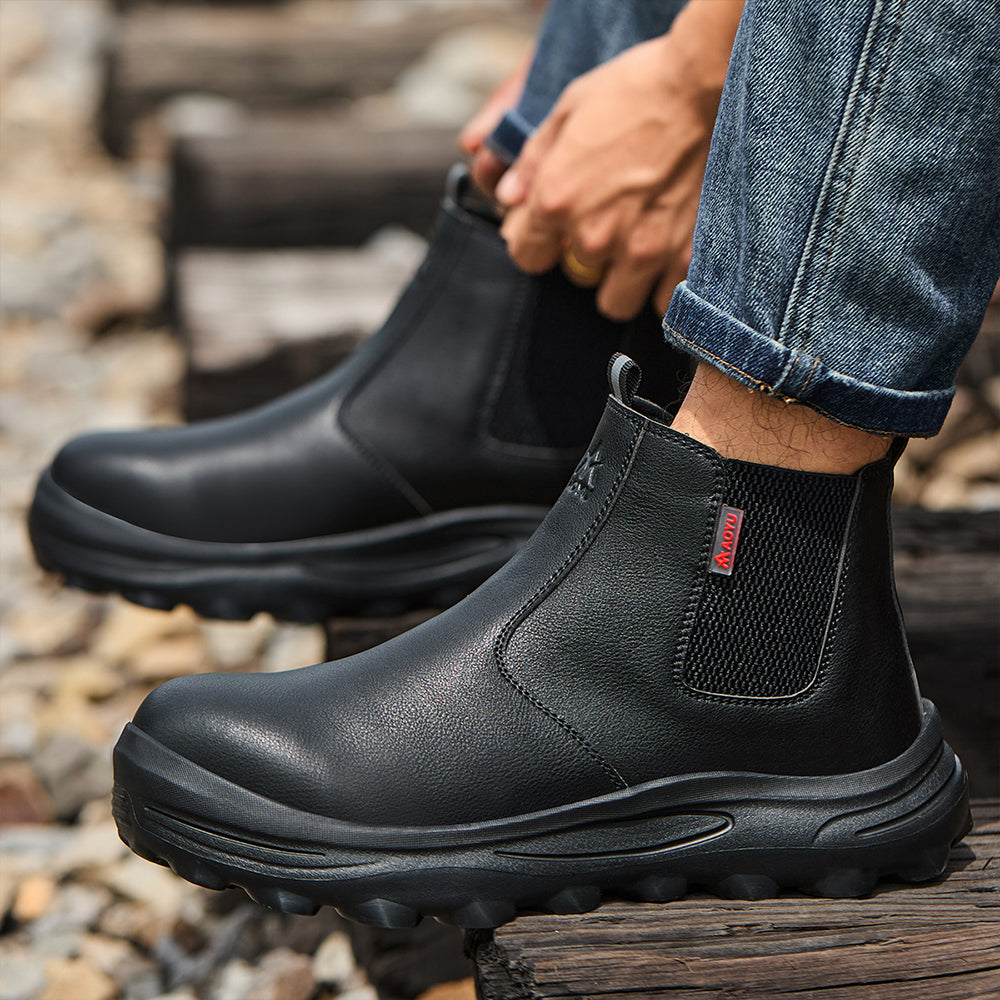 SteelToe Chelsea Sicherheitsschuhe – Wasserdicht Rutschfest Mit Stahlkappe & Durchtrittschutz