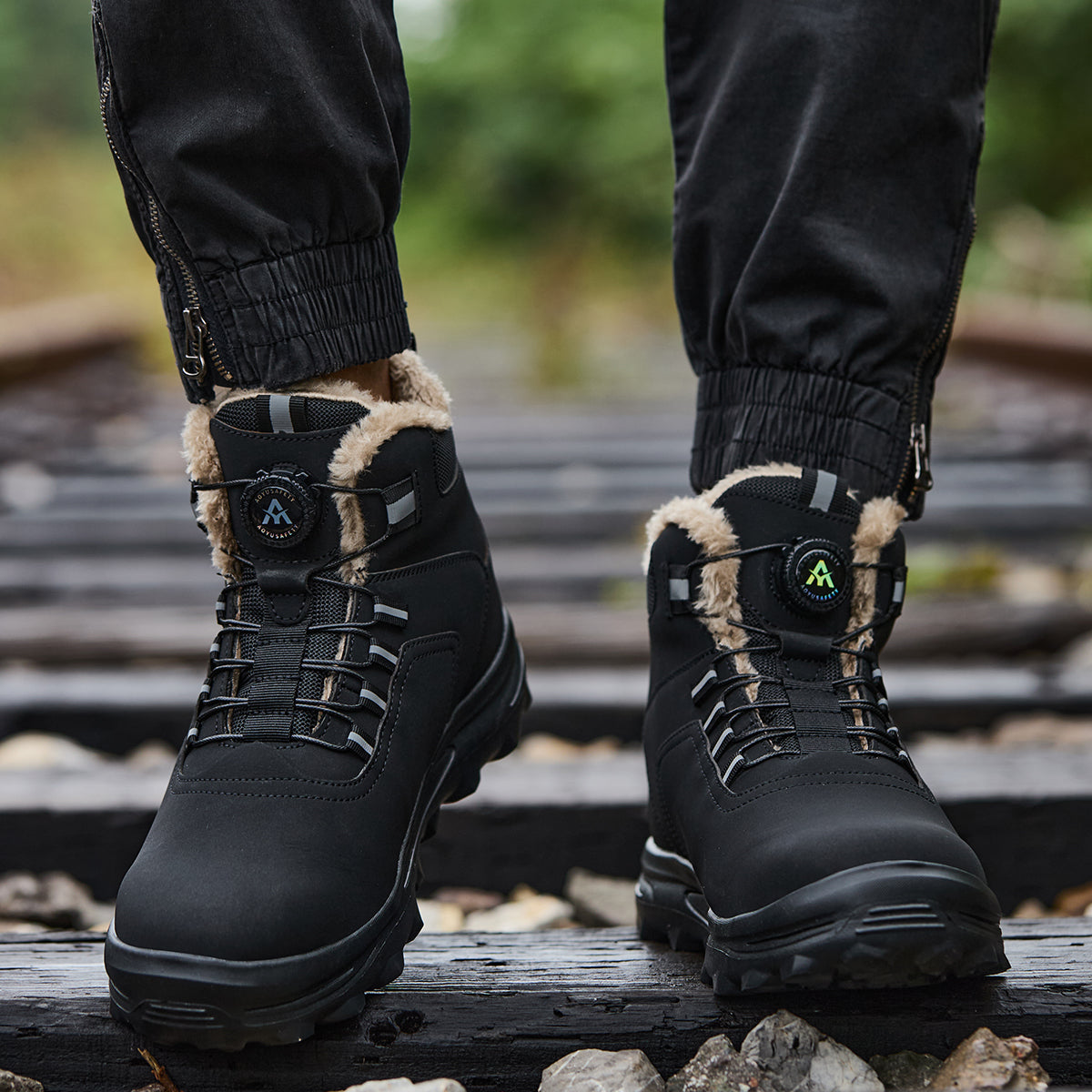 SteelToe Sicherheitsstiefel mit Stahlkappe | Vierjahreszeiten & Warmfutter | Rutschfest & Robust für Arbeit & Outdoor