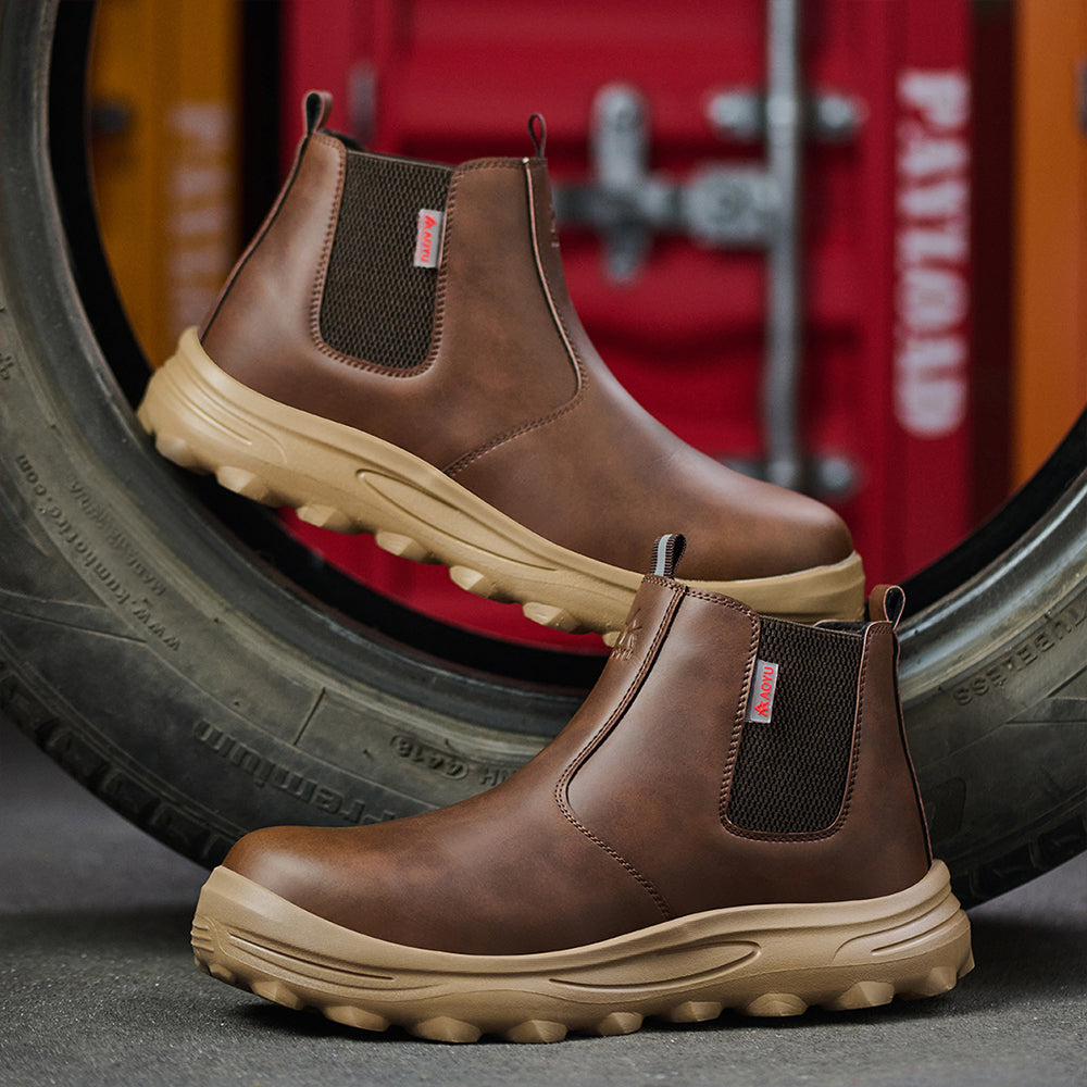 SteelToe Chelsea Sicherheitsschuhe – Wasserdicht Rutschfest Mit Stahlkappe & Durchtrittschutz
