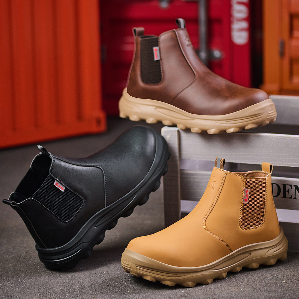 SteelToe Chelsea Sicherheitsschuhe – Wasserdicht Rutschfest Mit Stahlkappe & Durchtrittschutz