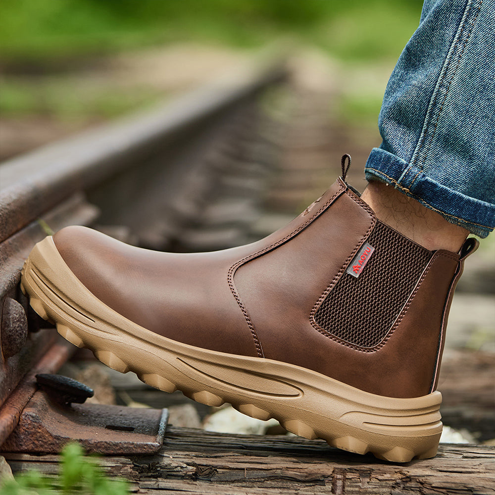 SteelToe Chelsea Sicherheitsschuhe – Wasserdicht Rutschfest Mit Stahlkappe & Durchtrittschutz