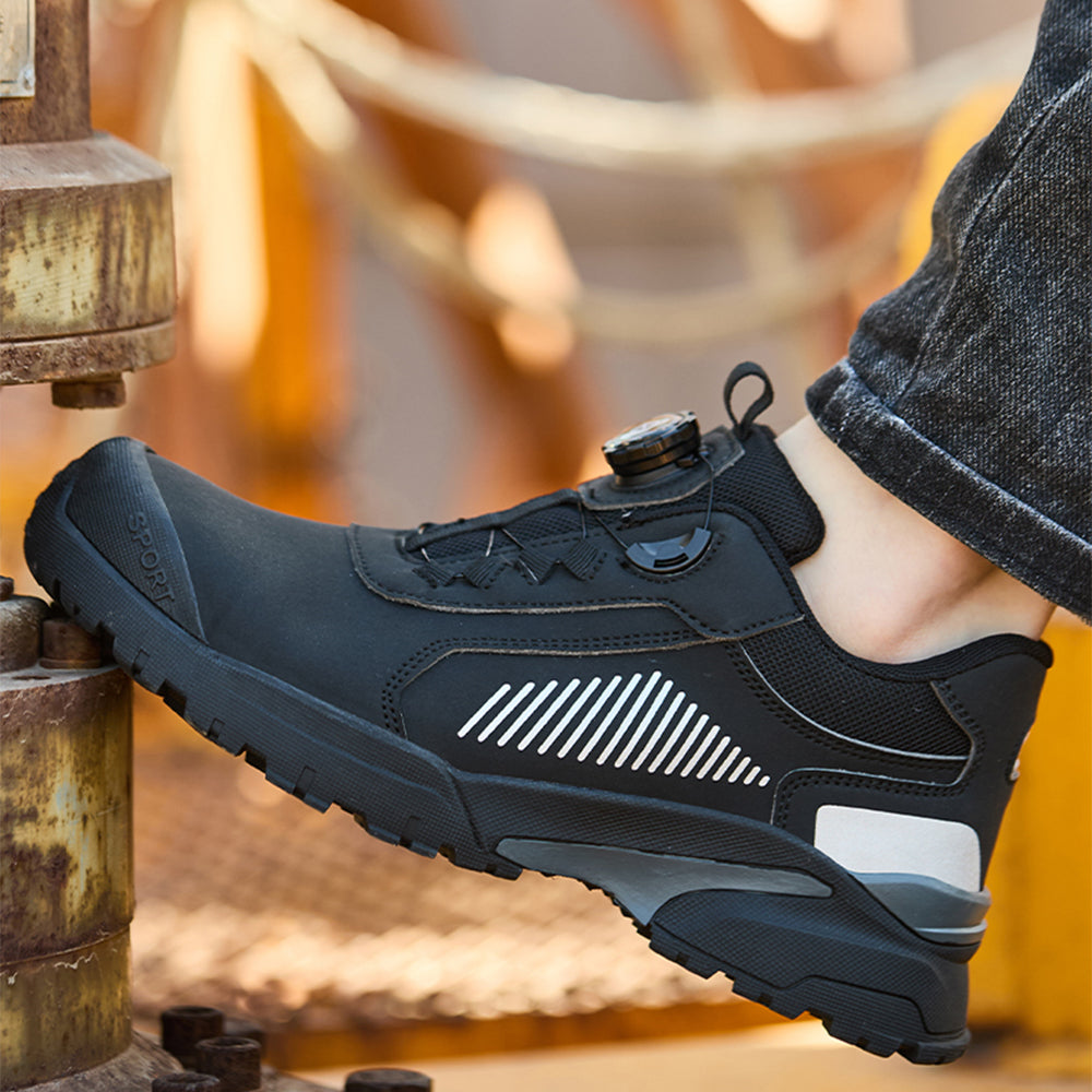 SteelToe Sicherheitsschuhe mit Drehverschluss | Wasserdicht, Rutschfest & Ultraleicht für Arbeit & Alltag