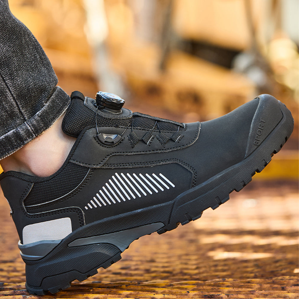 SteelToe Sicherheitsschuhe mit Drehverschluss | Wasserdicht, Rutschfest & Ultraleicht für Arbeit & Alltag